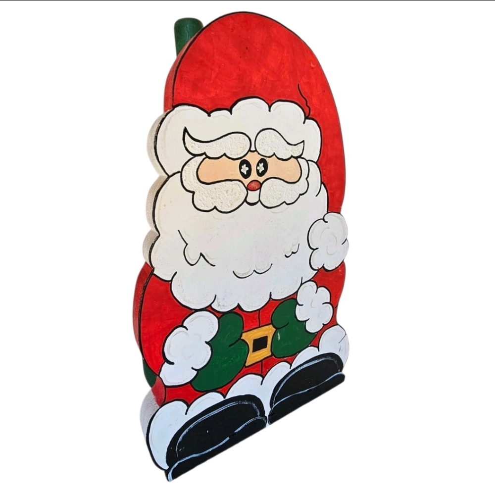 Hand-painted Santa Christmas Wooden decor 11" Paper Towel Holder